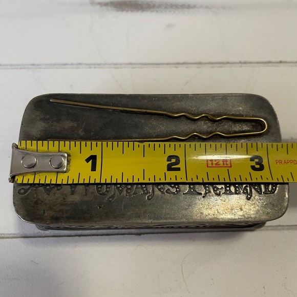 Antique Fairpoint Silverplate Hairpin Trinket Box Victorian Edwardian Vanity - Picture 7 of 13